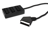 SDOPPIATORE SCART CON I CONNETTORE 21 POLI MASCHIO E 3 CONNETTORI FEMMINA  - LUNGHEZZA CAVO 40 CM.