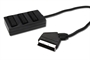 SDOPPIATORE SCART CON I CONNETTORE 21 POLI MASCHIO E 3 CONNETTORI FEMMINA  - LUNGHEZZA CAVO 40 CM.