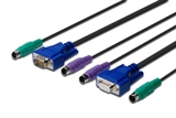 SET CAVI SCHERMATI OCTOPUS PER DATA SWITCH ELETTRONICI CONNETTORI 2 X PS2 M/M + 1 X VGA M/F - MT. 1,