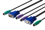 SET CAVI SCHERMATI OCTOPUS PER DATA SWITCH ELETTRONICI CONNETTORI 2 X PS2 M/M + 1 X VGA M/F - MT. 1,
