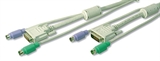 SET CAVI TRIPLI OCTOPUS CON CONNETTORI DVI-D (24+1) MASCHIO E 2 CONNETTORI PS2 6 POLI MASCHIO PER TA