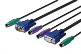 SET CAVI TRIPLI SCHERMATI OCTOPUS PER DATA SWITCH ELETTRONICI CONNETTORI 2XPS2 M/M + 1 X VGA M/F MT.