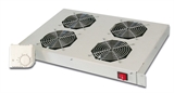SISTEMA DI VENTILAZIONE CON TERMOSTATO MONTAGGIO FRONTALE IN ARMADI 19' CON 4 VENTOLE, 12.8 METRI CU