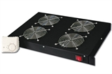 SISTEMA DI VENTILAZIONE CON TERMOSTATO MONTAGGIO FRONTALE IN ARMADIO 19'  CON 4 VENTOLE - 12,8 METRI