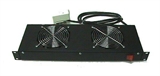 VENTOLA CON TERMOSTATO PER ARMADI RACK 19' CON 2 VENTOLE COLORE NERO RAL 9005 (DN-19 FAN-2-HO-SW)